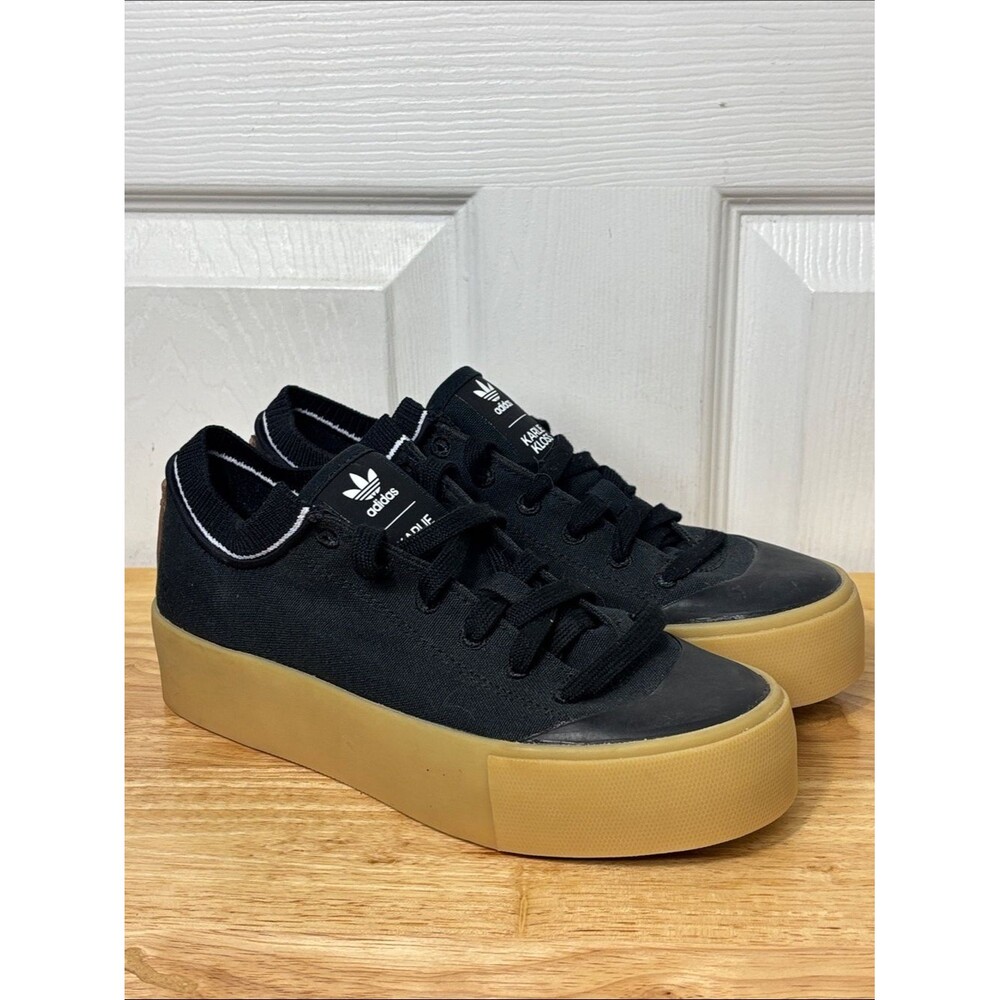adidas Women's X Karli Kolss Platform Black Size 6.5 Sneakers Breathable knit